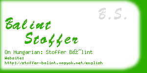 balint stoffer business card